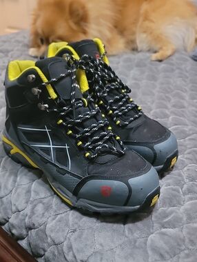Larnmern Men's Steel Toe Safety Work Boots